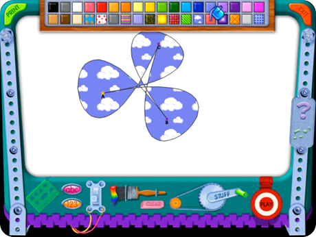 using paint bucket to fill drawing with cloud pattern