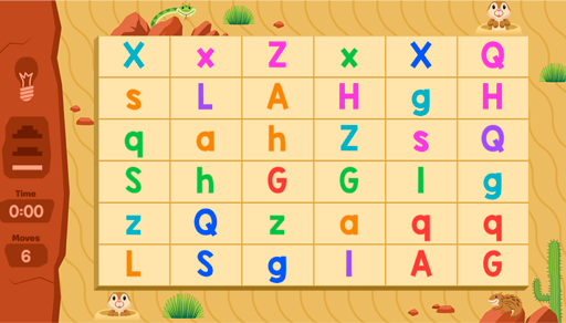 Desert Pick a Pair easy level game board