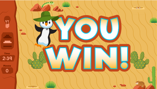 Desert Pick a Pair end of game You Win screen