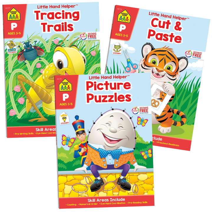 Little Hand Helper Preschool Activity 3-Pack Workbook Set (Amazon