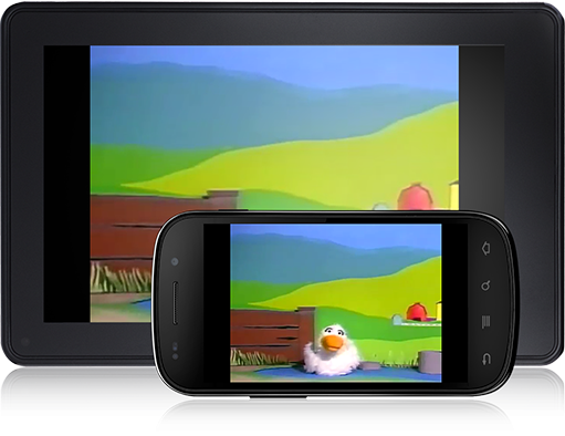 movie scene background of a barnyard landscape with a large white sitting duck