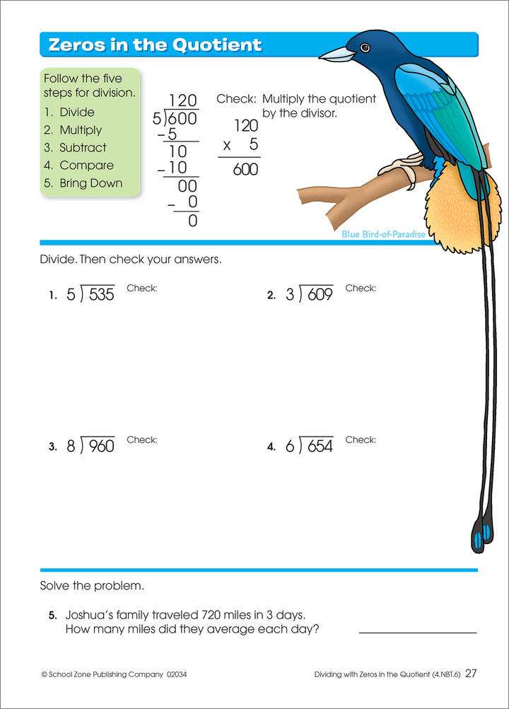 This Multiplication & Division 3-4 Workbook helps third- and fourth-graders stay focused.
