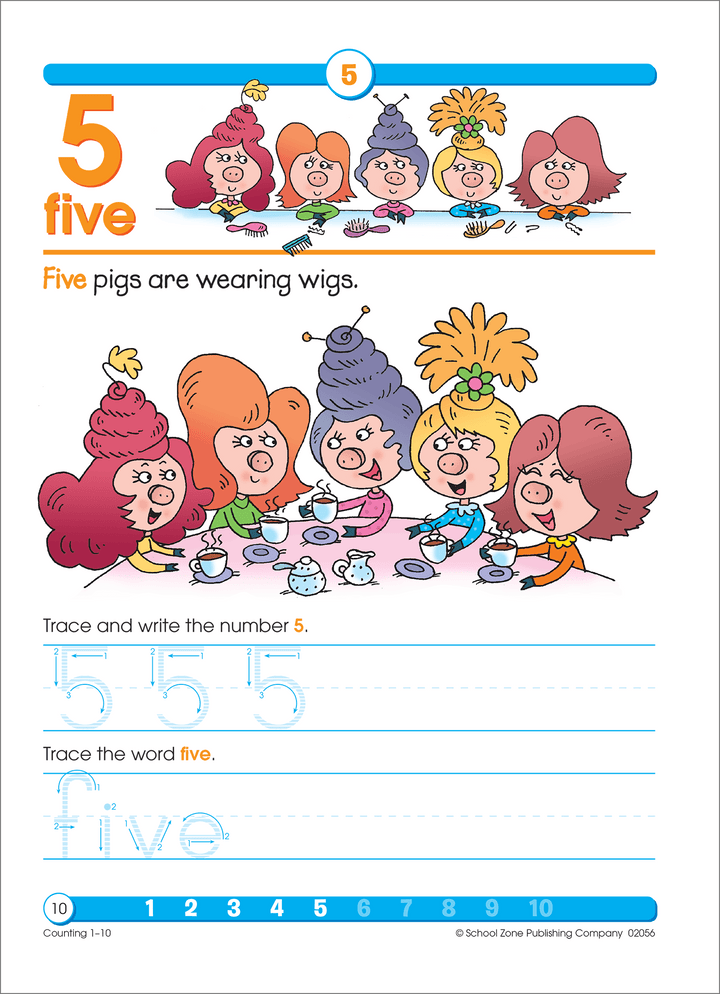Kids will also learn to write their numbers with this Counting 1-10 Workbook.