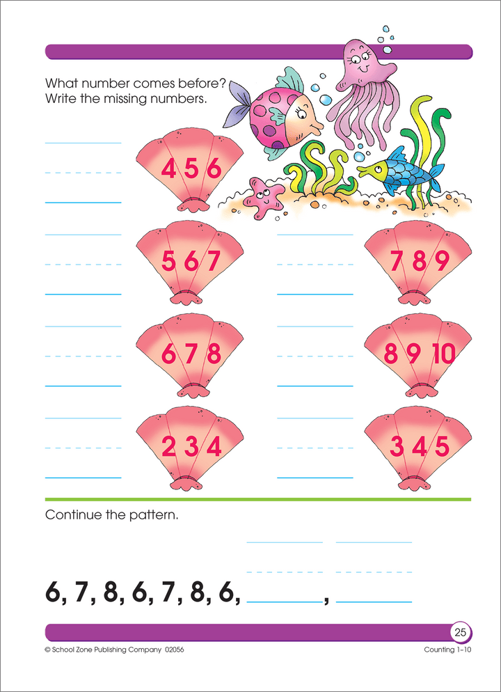 Preschoolers will get different kinds of practice with this Counting 1-10 Workbook.
