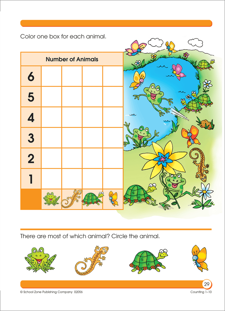 The colorful activities in this Counting 1-10 Workbook help motivate little learners!