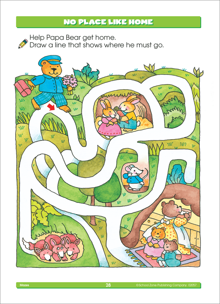 Little ones will definitely love the colorful, creative paths in this Mazes Workbook.
