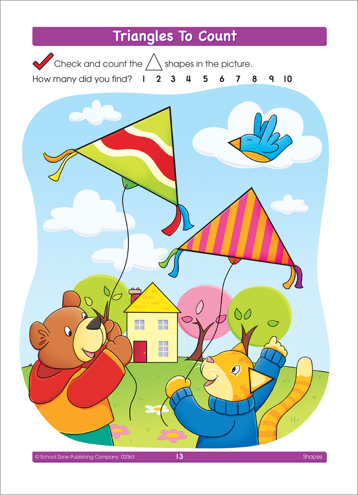 This bright and friendly Shapes Workbook helps introduce and build important math readiness skills.