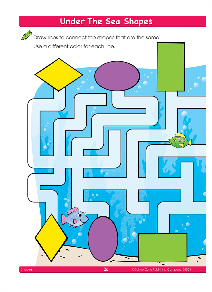 A variety of activities in this Shapes Workbook increase motivation!