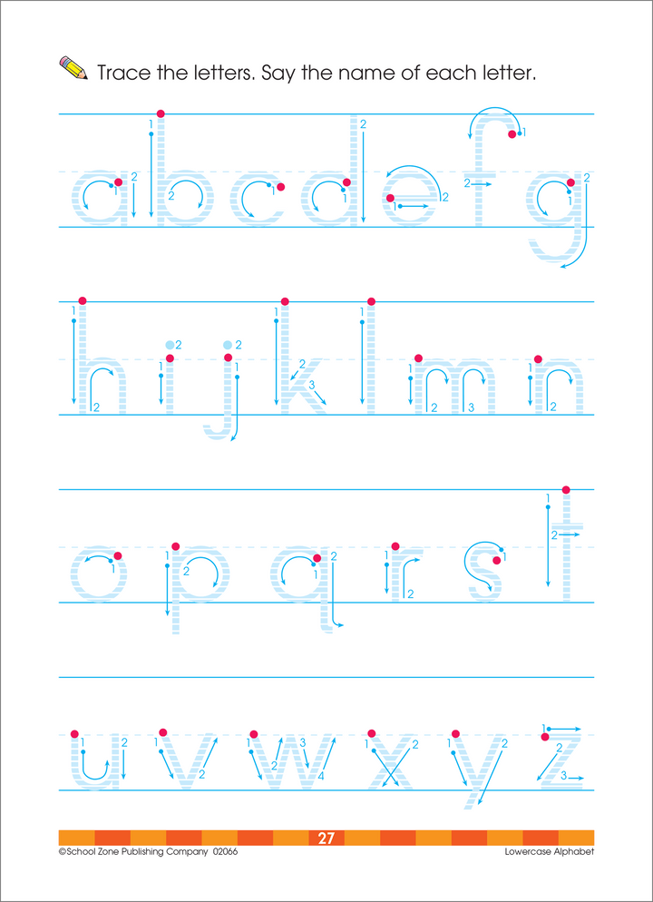 Kid will practice tracing and printing with this Lowercase Alphabet Workbook.