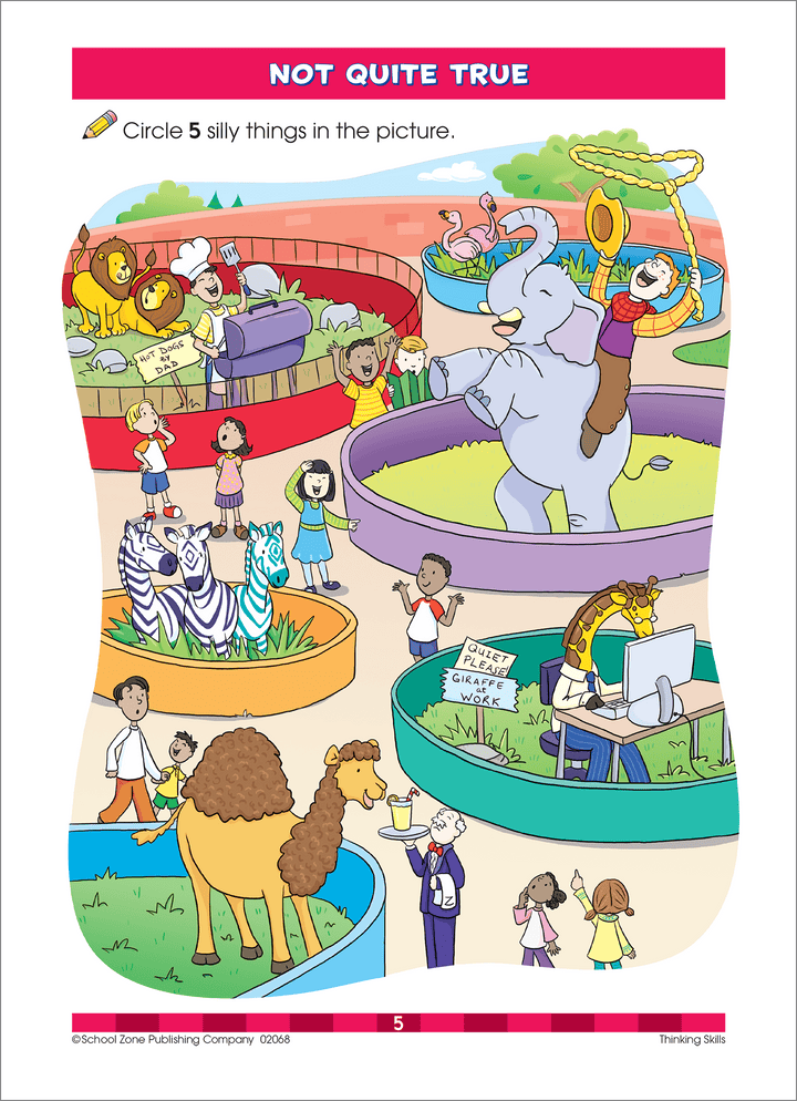Colorful illustrations in this Thinking Skills Workbook will captivate little ones.