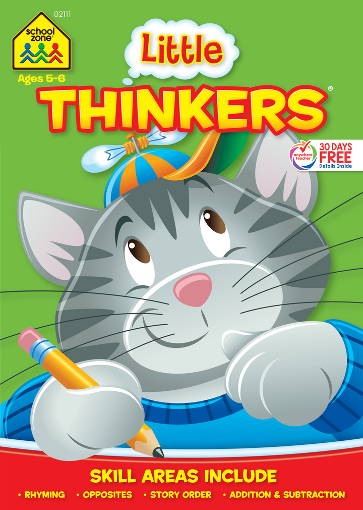 This Little Thinkers Kindergarten Workbook gets kids playfully solving problems.