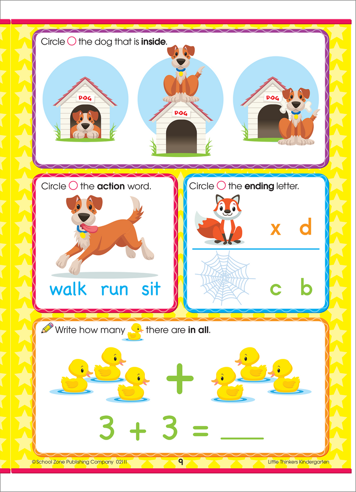 Little Thinkers Kindergarten Workbook presents a variety of colorful strategies to lock in learning.