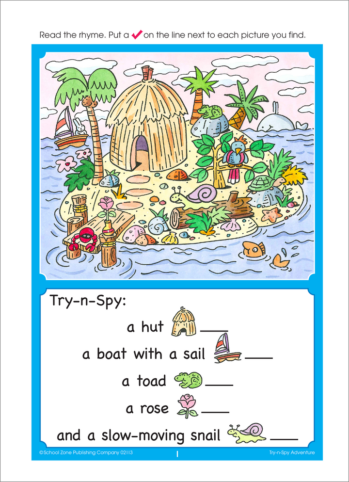 Kids will sharpen powers of observation with this Try-n-Spy Adventure workbook.