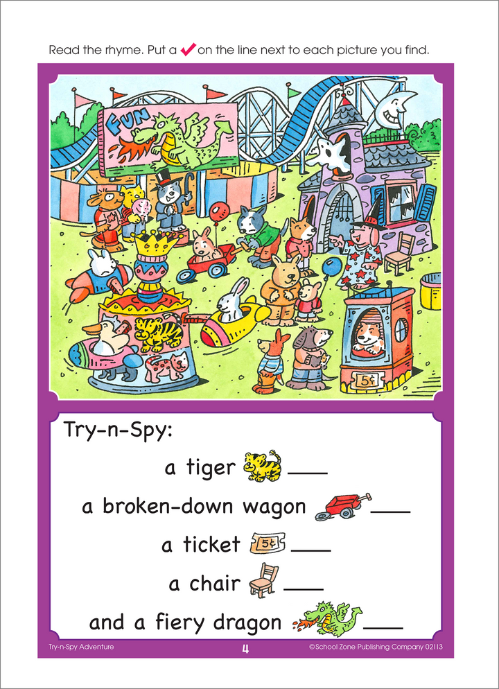 Rhymes will add to the fun in Try-n-Spy Adventure.