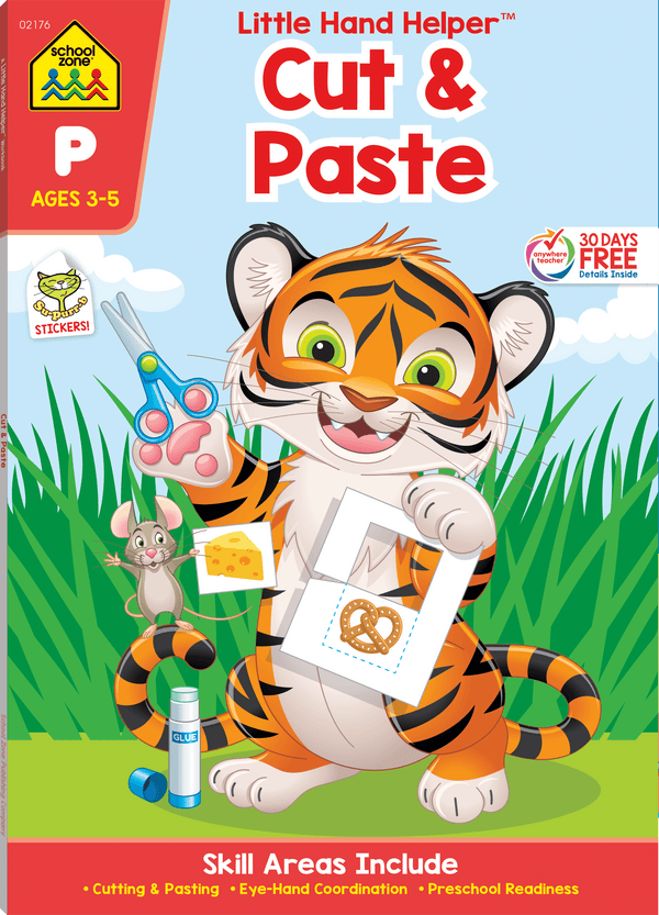 Cut & Paste Workbook is packed with fun activities.