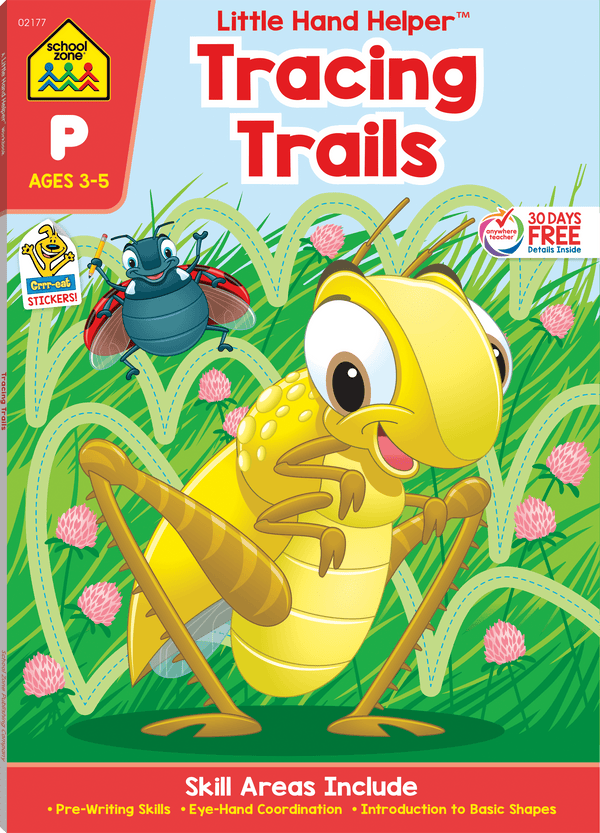 Tracing Trails Pre-Writing Skills Workbook helps little ones learn to print letters.