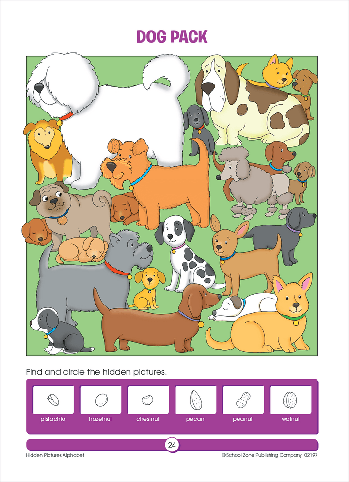Hidden Pictures Alphabet Activity Zone Workbook contains 32 pages of find-it fun!