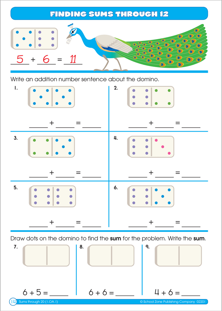 Adorable illustrations in Math Basics 1 Deluxe Edition Workbook make learning fun!