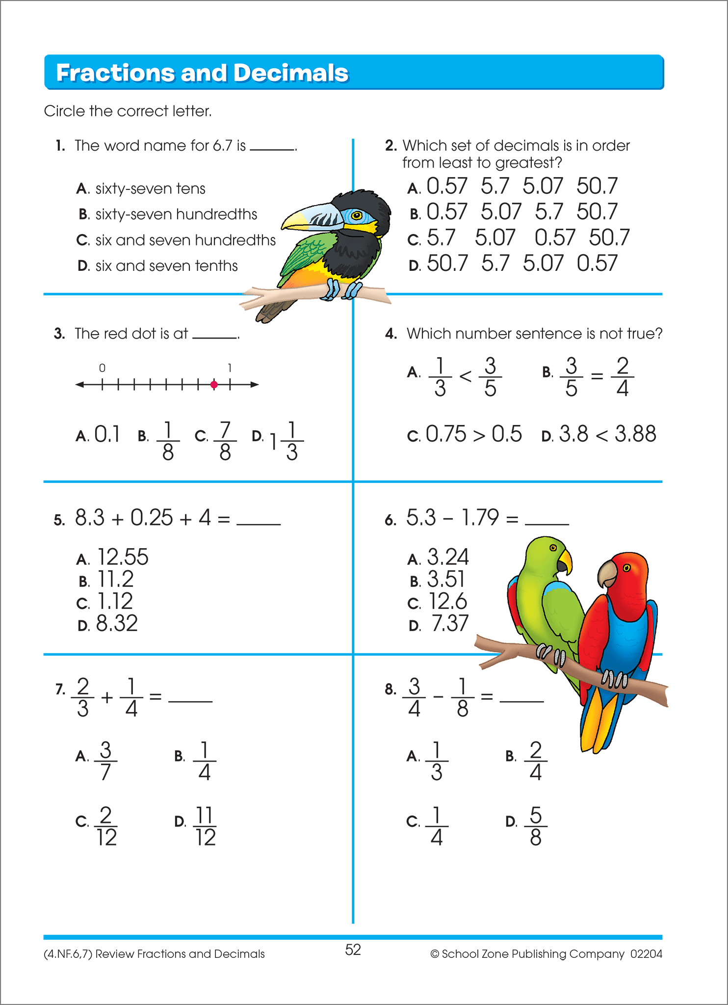 4th Grade Math Workbook – School Zone Publishing Company