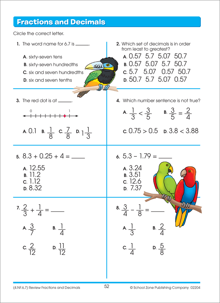 Lessons in Math Basics 4 Deluxe Edition Workbook include multiplication and division, fractions, decimals and more.