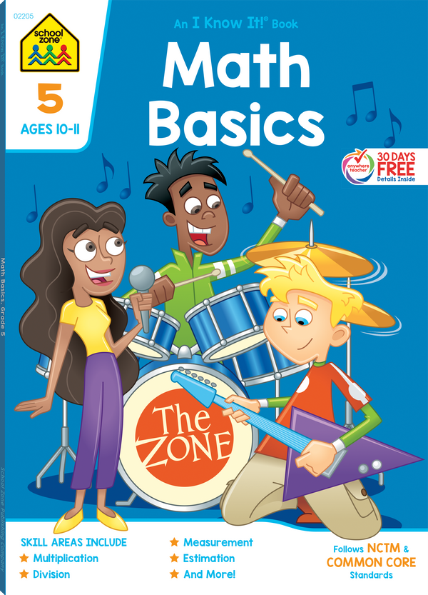 Math Basics 5 Deluxe Edition Workbook covers the most important elements of the fifth grade math curriculum.