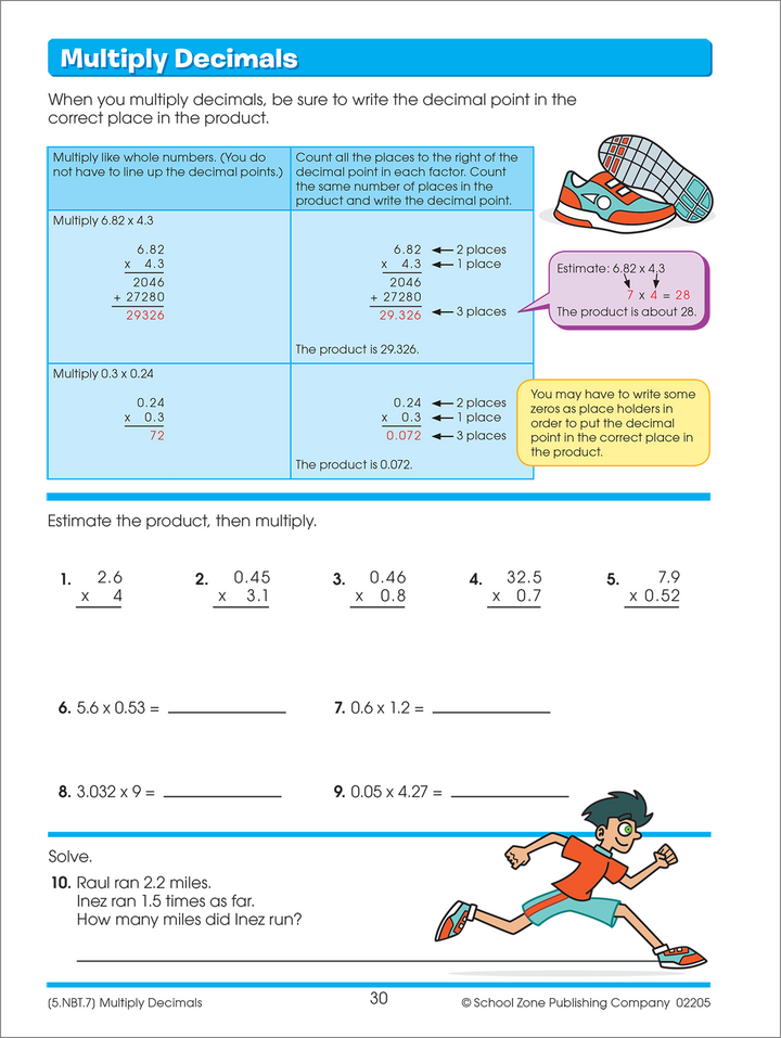 Math Basics 5 Deluxe Edition Workbook provides handy tips and examples.