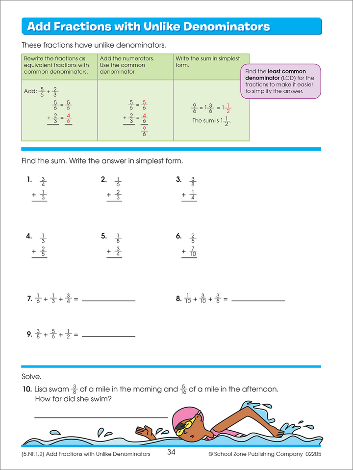 Sharpen problem-solving skills with Math Basics 5 Deluxe Edition Workbook.