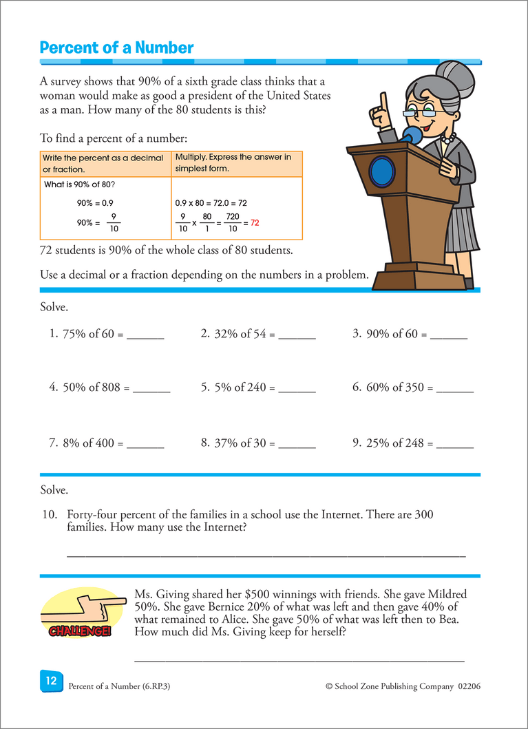 Math Basics Grade 6 Workbook – School Zone Publishing Company