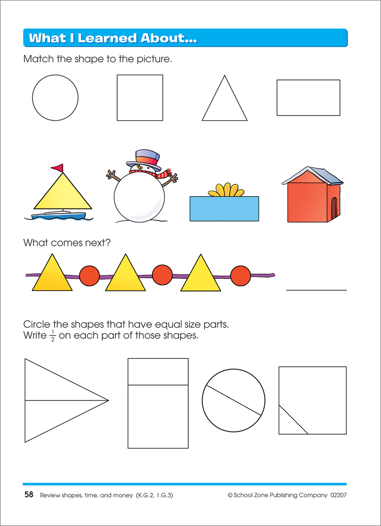 Transition Math Grades K-1 Workbook – School Zone Publishing Company