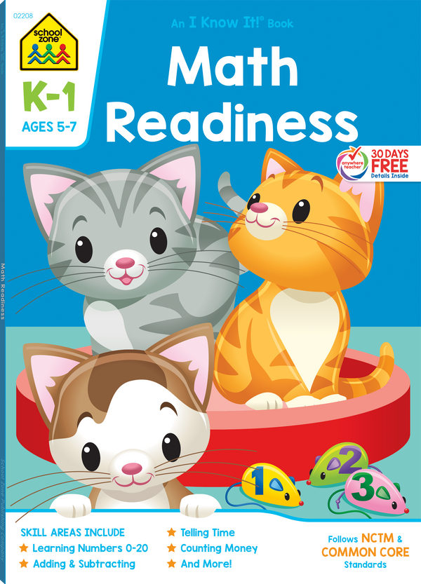 Math Readiness K-1 Deluxe Edition Workbook helps kids become more confident about math.