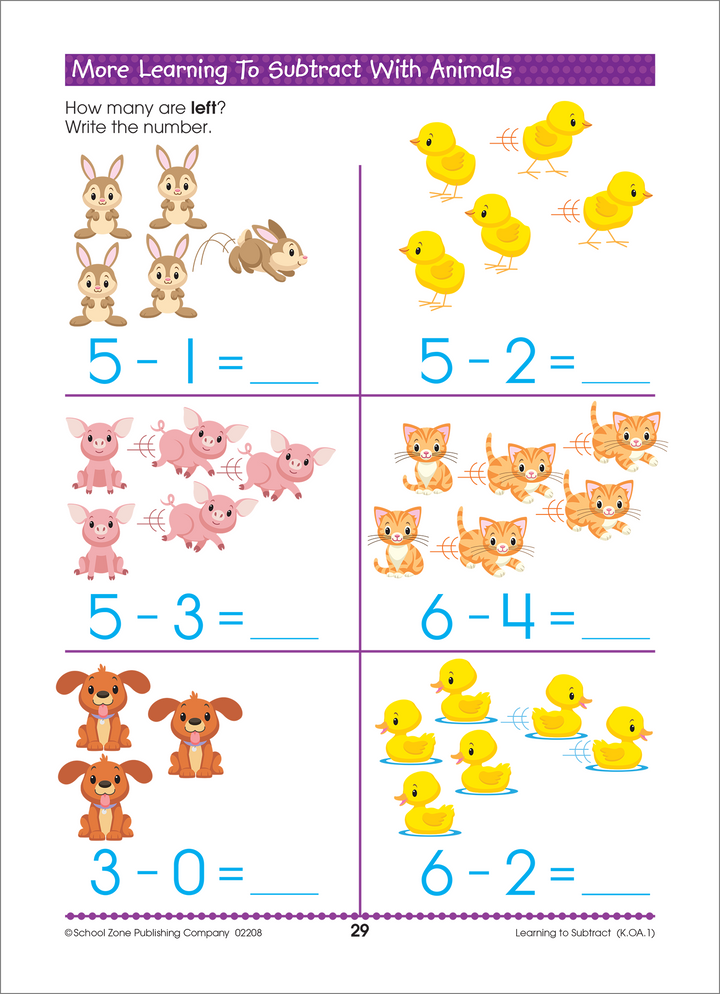 This Math Readiness K-1 Deluxe Edition Workbook works on subtraction, too!