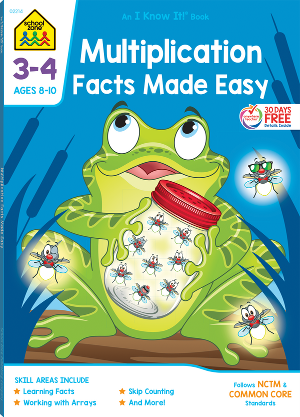This Multiplication Facts Made Easy 3-4 Deluxe Edition Workbook playfully reinforces foundational skills.