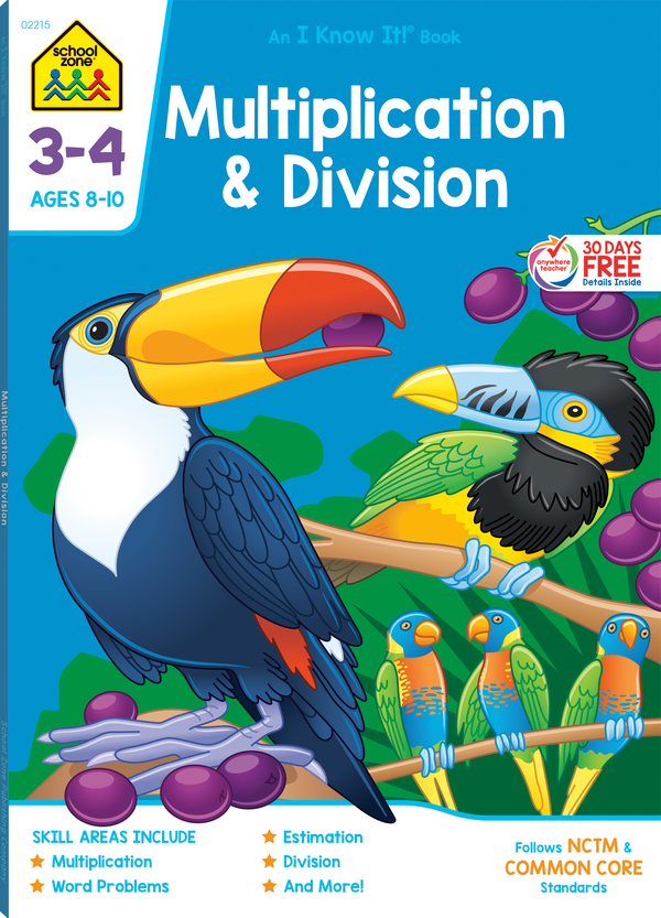 This Multiplication & Division 3-4 Deluxe Edition Workbook helps lock in essential skills.