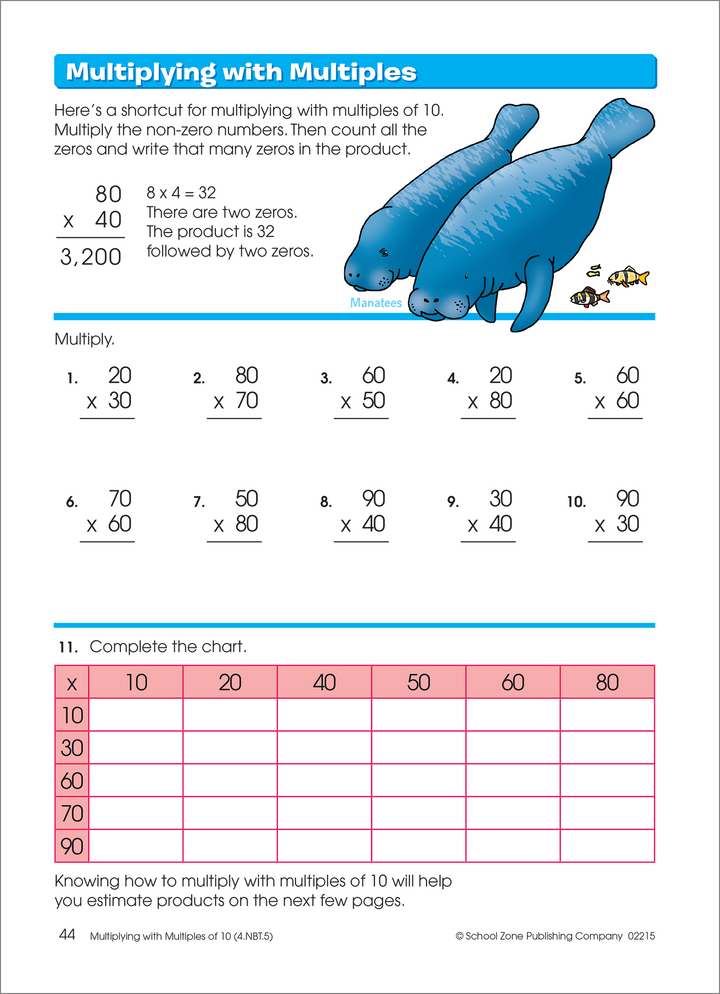 Third- and fourth-graders get a math workout with this Multiplication & Division 3-4 Deluxe Edition Workbook.