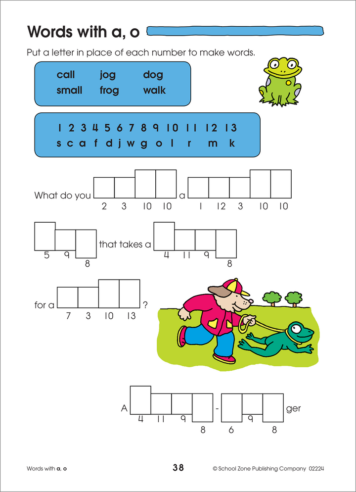 Kids will become code-solvers in this Spelling Puzzles 1–2 Deluxe Edition Workbook.