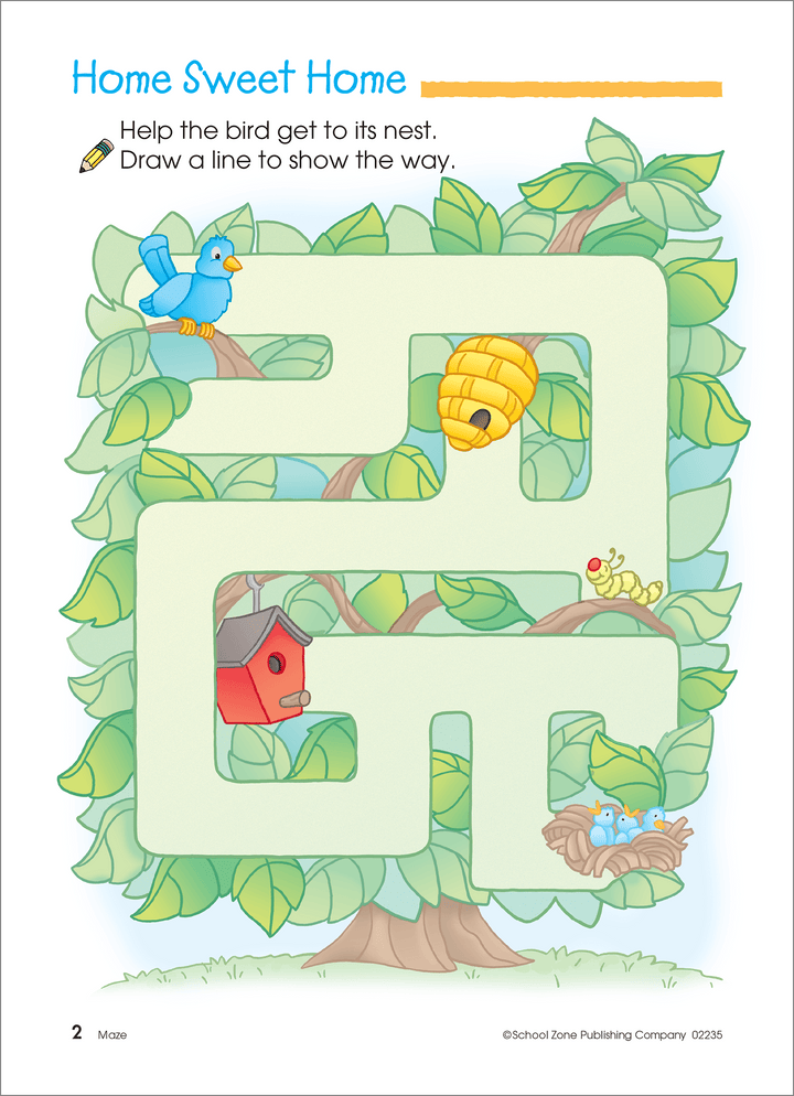 Young learners will practice eye-hand coordination in Preschool Basics Deluxe Edition Workbook.