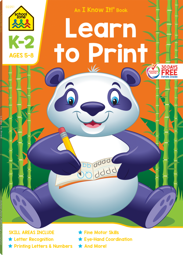 This Manuscript Writing K-2 Deluxe Edition Workbook helps little ones learn to print.