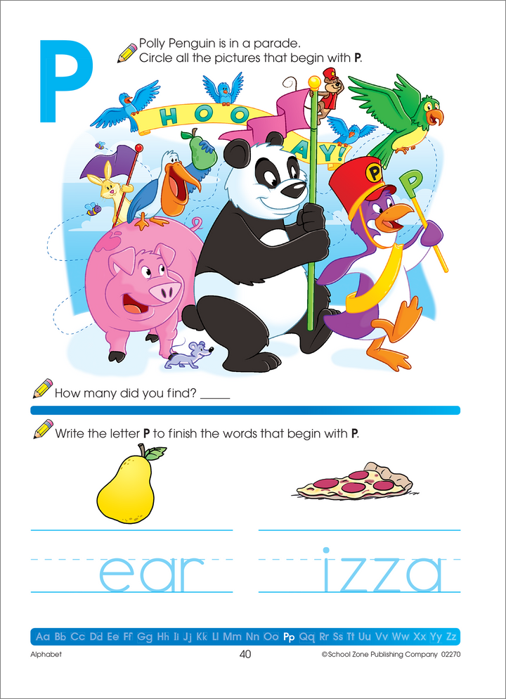 The playful variety of activities in Alphabet Deluxe Edition Workbook make learning fun!