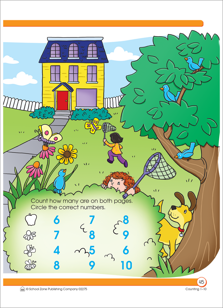 Counting 1-10 Deluxe Edition Workbook uses a variety of strategies to lock in beginning numbers.