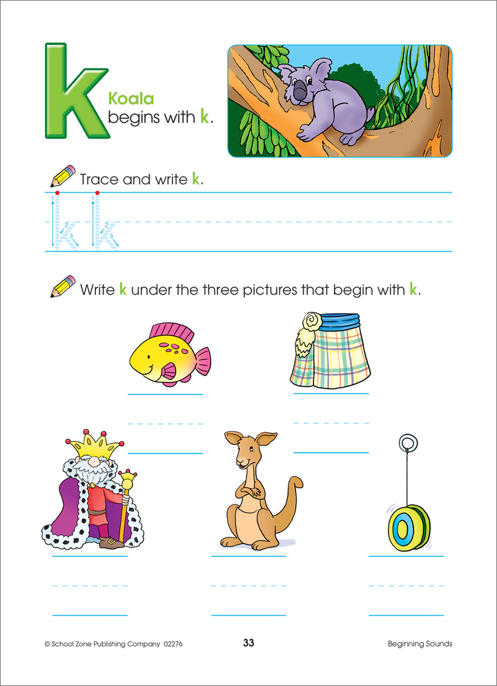 Beginning Sounds Deluxe Edition Workbook builds important readiness skills.