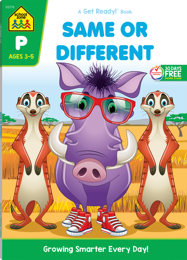Whimsical critters in Same or Different Deluxe Edition Workbook make learning fun!
