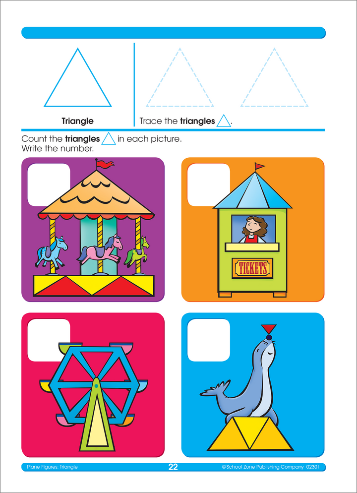 Bold, colorful activities in Kindergarten Scholar Deluxe Edition Workbook keep little ones focused.