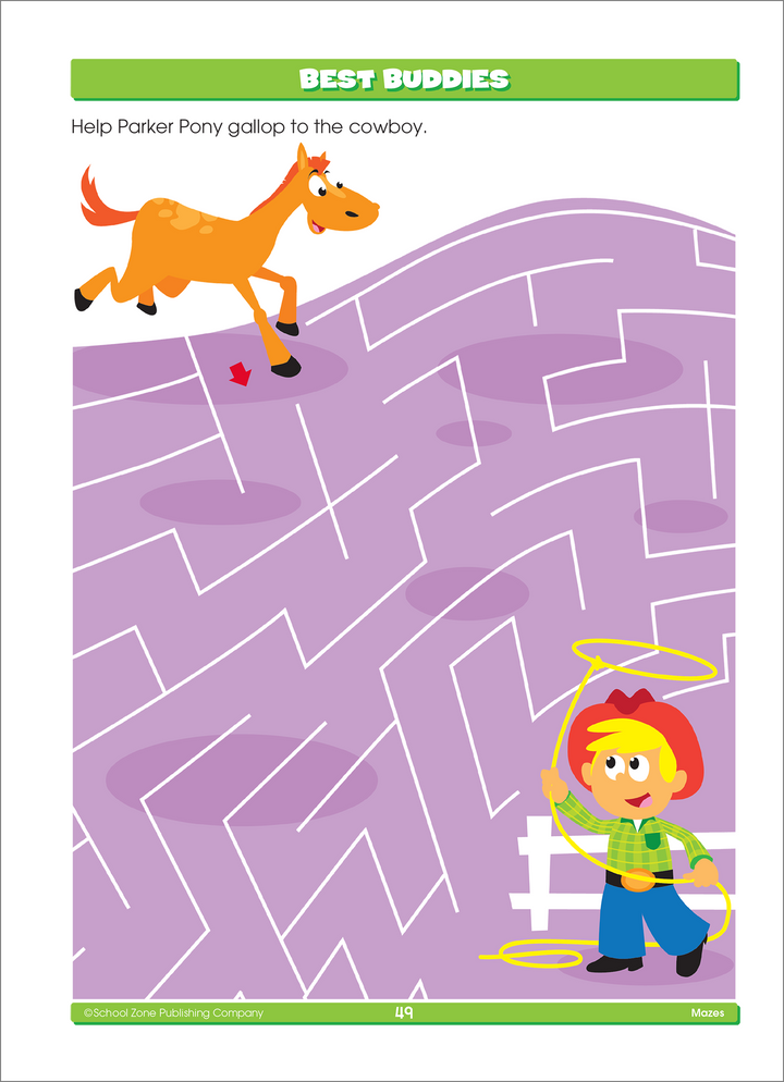 Kids will sharpen observation and problem-solving skills with Mazes Deluxe Edition Activity Zone Workbook.
