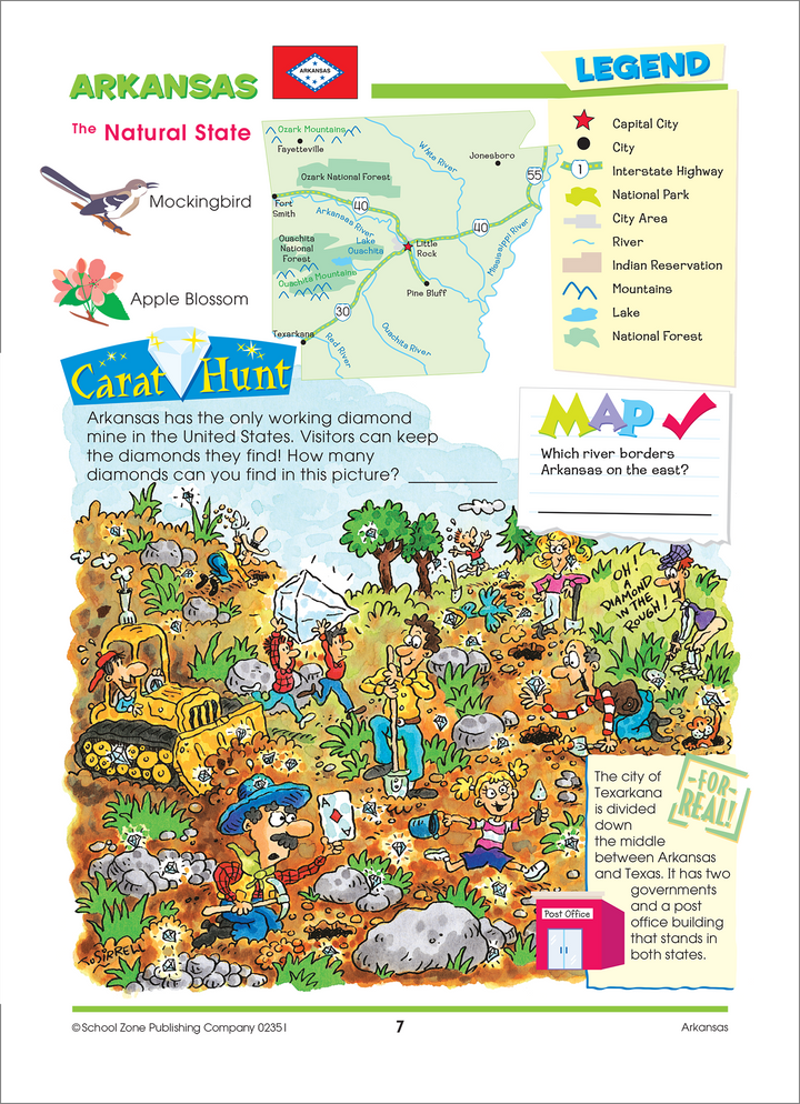 Loaded with information, Travel the Great States Deluxe Edition Activity Zone Workbook makes learning about the U.S. lots of fun.