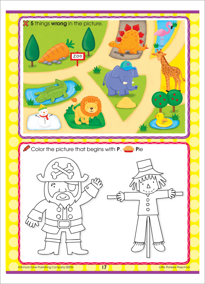 The creative strategies in Little Thinkers Preschool Deluxe Edition Workbook encourage careful observation.