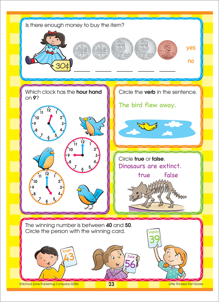 Lots of different strategies in Little Thinkers First Grade Deluxe Edition Workbook will help keep kids focused and challenged.