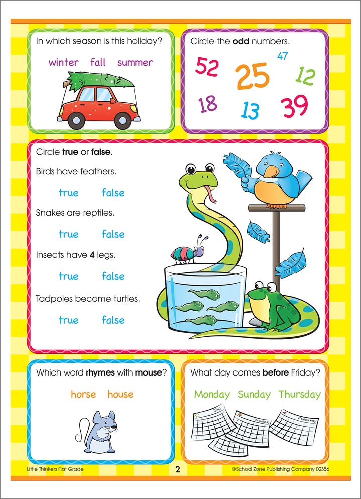 Little Thinkers First Grade Deluxe Edition Workbook will get kids thinking and problem-solving.