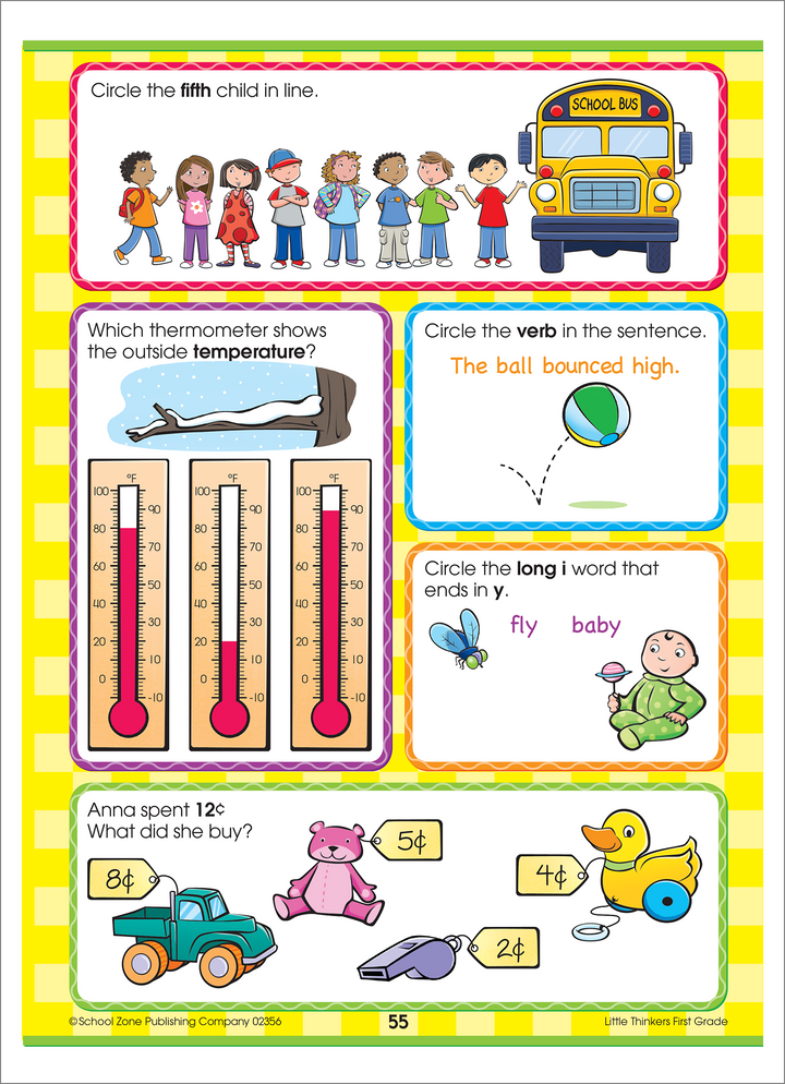 Little Thinkers First Grade Deluxe Edition Workbook will also help build skills important for everyday life.