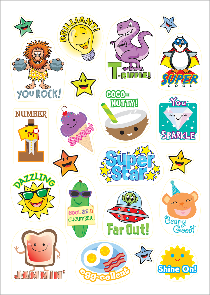 Colorful reward stickers will add to the playful feel of Math Basics Press-Out Book for second grade.
