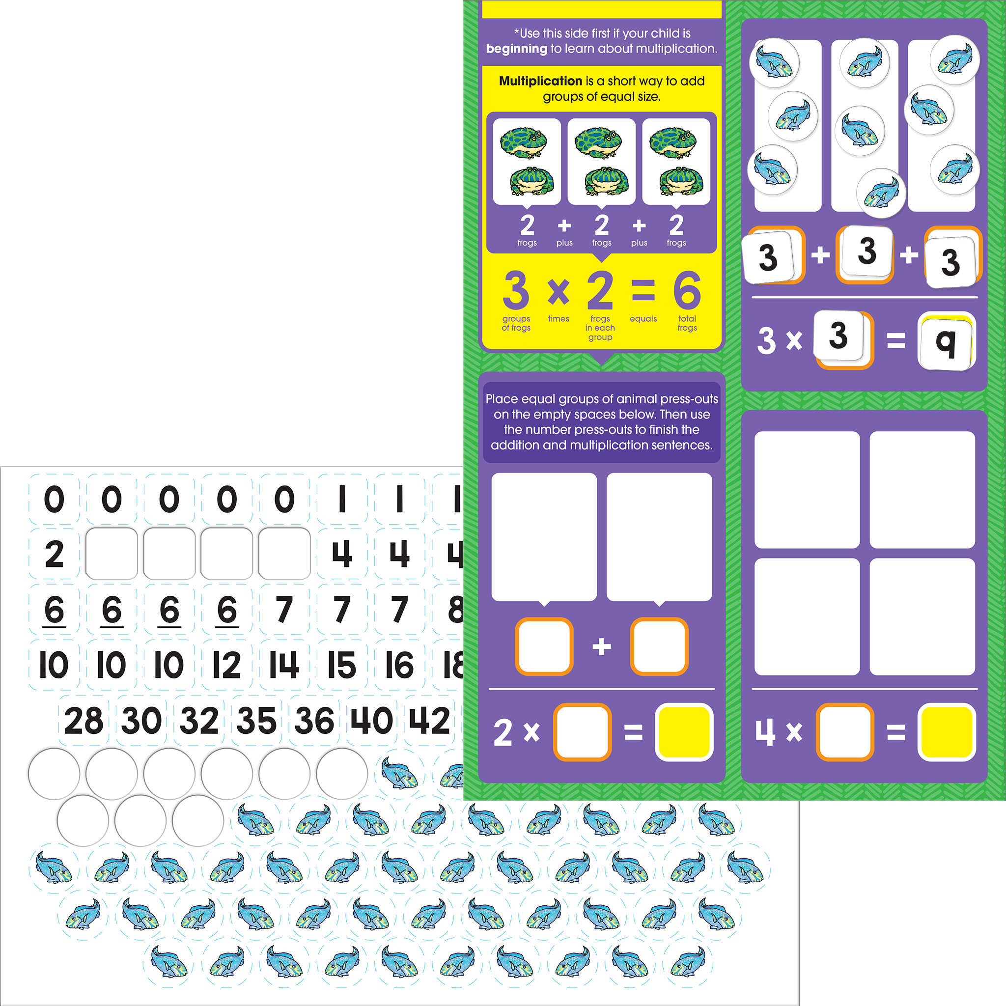 Math basics grade 3 press out workbook school zone publishing company